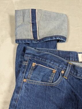 1791 Supply Co Selvage Jeans Mens 36x34 Dark Wash Indigo Straight USA Cut 4715